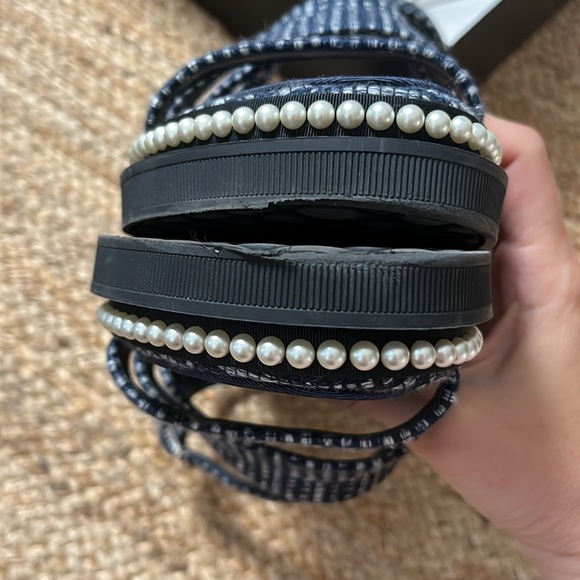 Chanel Tweed / Pearl Dad Sandals - Picture 5 of 11